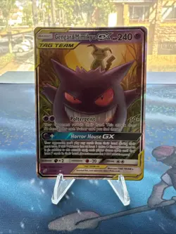 Pokemon TCG Gengar & Mimikyu GX Holo Ultra Rare Card 53/181 Tag Team NM- - Image 1