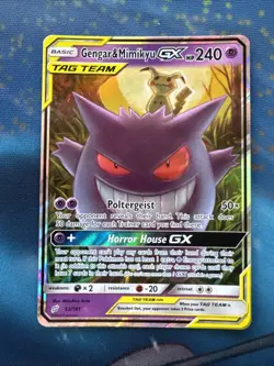 Pokemon TCG Gengar & Mimikyu GX Holo Ultra Rare Card 53/181 Tag Team NM- - Image 2