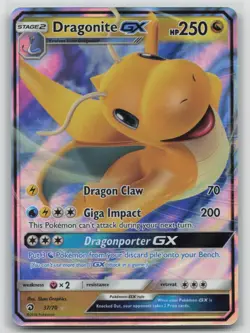 Pokemon Card Dragonite GX Ultra Rare Dragon Majesty 37/70 - Image 1