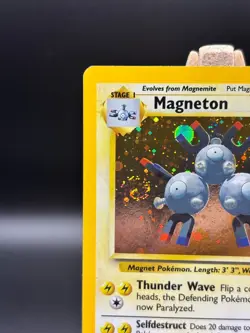 Magneton 9/130 - SWIRL Holo RARE - BASE SET 2 - VINTAGE WOTC POKEMON CARD - LP - Image 3