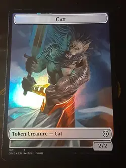 Phyrexian Cat / Goblin Token FOIL , Phyrexia AWBO , Near Mint , MTG,FREESHIPPING - Image 1
