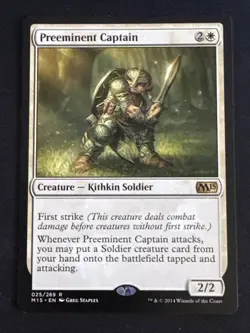 1x Preeminent Captain (025) Core Set 2015 M15 LP MTG Magic the Gathering x1 MKE - Image 1