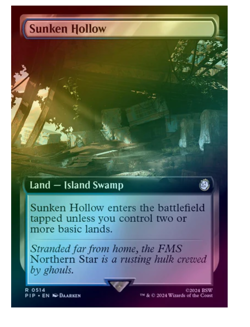 Sunken Hollow - Foil - Extended Art Fallout MTG - Image 1