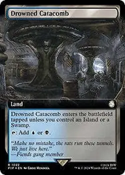MTG Drowned Catacomb (Extended Art) (Surge Foil) (NM Foil) [Fallout] - Image 1