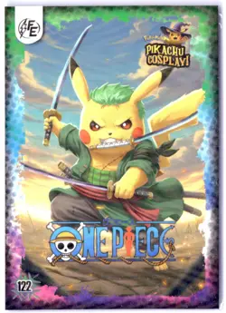 CASE HIT!!! POKEMON ONE PIECE Pikachu Zoro HOLOFOIL - Image 1
