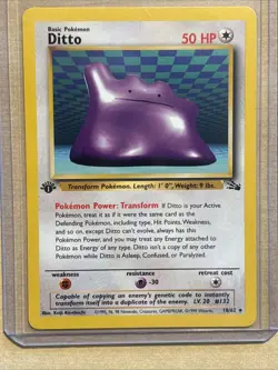 Pokemon TCG Ditto Fossil 18/62 Regular Card, 1st Edition - Image 1