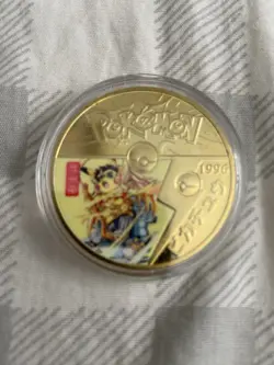 PIKACHU ZODIAC POKEMON GOLD PLATED COLLECTIBLE COIN All Cards Pictured - Image 1