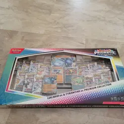 POKEMON TCG PRISMATIC EVOLUTIONS LUCARIO & TYRANITAR EX PREMIUM COLLECTION NEW - Image 1