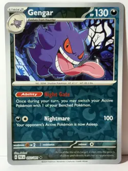 Gengar Reverse Holo 057/091 SV: Paldean Fates NM Pokemon Fast Ship - Image 1