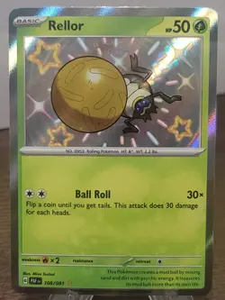 POKEMON Rellor 108/091 Sv: Paldean Fates Holo Shiny Rare NM - Image 1