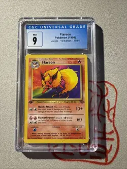 Pokemon Flareon 19/64 1st Edition Jungle Set 1999 Non-Holo Rare CGC Mint 9 - Image 1