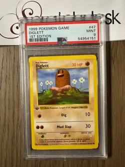 PSA 9 - Pokemon DIGLETT - 1st EDITION Shadowless Base Set - 47/102 - Image 1