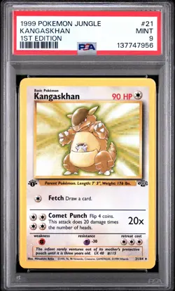 1999 Pokemon Jungle 1st Edition Kangaskhan 21 PSA 9 MINT - Image 1