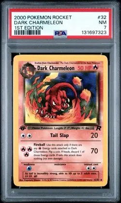 2000 POKEMON ROCKET #32 DARK CHARMELEON 1ST EDITION PSA 7 - Image 1
