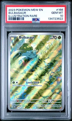 2023 POKEMON MEW EN-151 ILLUSTRATION RARE #166 BULBASAUR PSA 10 - Image 1