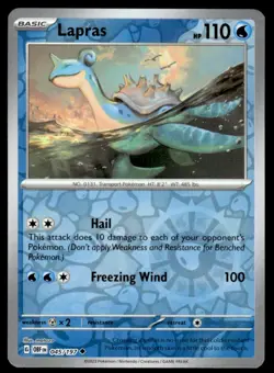 2023 Scarlet & Violet Series - Obsidian Flames Lapras Uncommon #45 Reverse Holo - Image 1