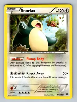 Snorlax 118/162 Uncommon XY - BREAKthrough NM - LP Pokemon TCG - Image 1