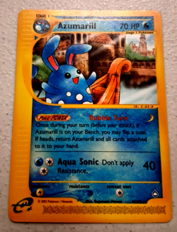 Pokemon Azumarill 4/147 Aquapolis Non-Holo 2002 Vintage E-Reader LP Fast Ship - Image 1
