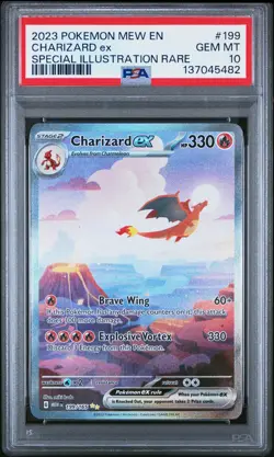 2023 POKEMON MEW EN-151 SPECIAL ILLUSTRATION RARE #199 CHARIZARD EX PSA 10 - Image 1