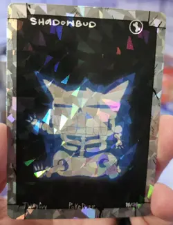 Shadowbud (Gengar) 16/36 - Cracked Ice Holo - Haloween Pokederp Fan Art Pokemon - Image 1