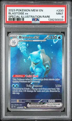 2023 POKEMON MEW EN-151 SPECIAL ILLUSTRATION RARE #200 BLASTOISE EX PSA 9 - Image 1