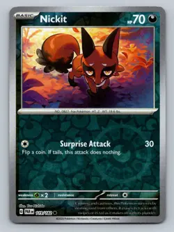 Pokemon Nickit SV04: Paradox Rift 119/182 Near Mint NM Reverse Holo - Image 1