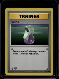 Pokemon TCG Potion 94/102 Base Set Shadowless 1st Edition LP - Image 1