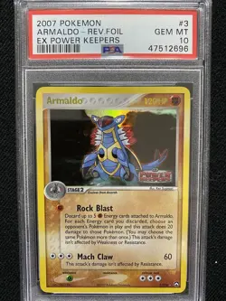 2007 Pokemon EX Power Keepers Armaldo Reverse Foil 3/108 PSA 10 Gem Mint - Image 1