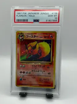 Flareon Pokemon 1997 Holo Jungle Japanese 136 PSA 10 - Image 1