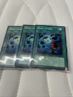 3x Heavy Storm SD3-EN021 1st Edition Common Yugioh TCG - Image 1