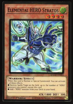 Yugioh! Elemental HERO Stratos MAGO-EN004 1st Ed - Image 1