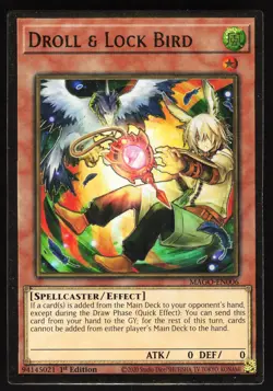 Yugioh! Droll & Lock Bird MAGO-EN006 1st Ed - Image 1