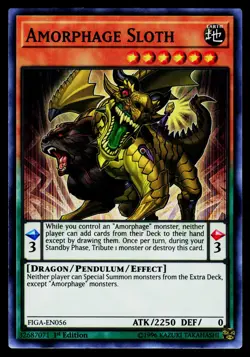 Yugioh! Amorphage Sloth FIGA-EN056 Super Rare 1st Ed - Image 1