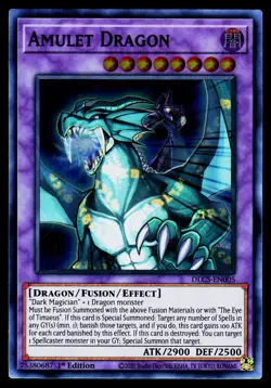 Yugioh! Amulet Dragon (Blue) DLCS-EN005 Ultra Rare 1st Ed - Image 1