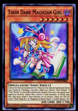 Yugioh! Toon Dark Magician Girl DUPO-EN041 Ultra Rare 1st Ed LP/MP - Image 1