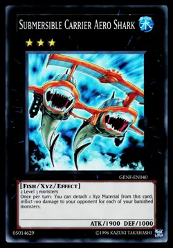 Yugioh! Submersible Carrier Aero Shark GENF-EN040 Super Rare VLP - Image 1