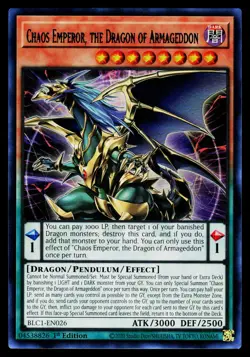 Yugioh! Chaos Emperor, the Dragon of Armageddon (Silver) BLC1 Ultra Rare 1st - Image 1