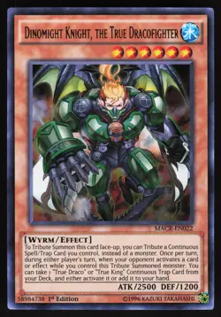 Yugioh! Dinomight Knight, the True Dracofighter MACR-EN022 Ultra Rare 1st Ed - Image 1
