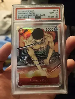 Roronoa Zoro ST01-013 Super Pre-Release Starter Deck 1 - PSA 10 - Image 1