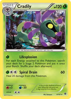 Cradily 4/101 Plasma Blast Pokemon Card NM - Image 1