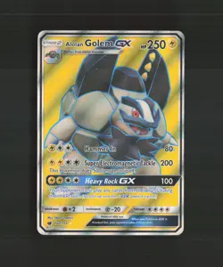 Alolan Golem GX 102/111 Crimson Invasion Full Art Ultra Rare Pokemon Card DMG - Image 1