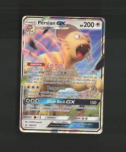 Persian GX 149/214 Unbroken Bonds Ultra Rare Holo Pokemon Card DMG - Image 1
