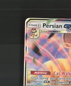 Persian GX 149/214 Unbroken Bonds Ultra Rare Holo Pokemon Card DMG - Image 3