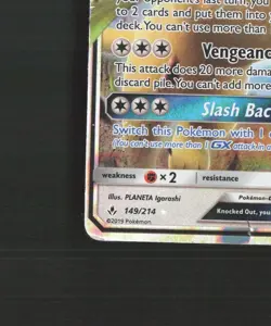 Persian GX 149/214 Unbroken Bonds Ultra Rare Holo Pokemon Card DMG - Image 5