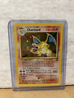 1999 Pokemon Charizard #4/130 Base Set 2 Holo Card - Image 1