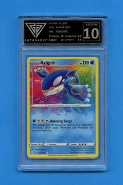 Graded Pokemon Card Kyogre Shining Fates Amazing Rare Get Graded 10 021/07 ref59 - Image 1