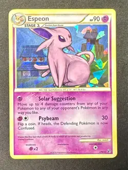 Espeon 2/90 2010 Undaunted Set Pokemon Card TCG Cracked Ice Holo Exclusive Lp/Mp - Image 1