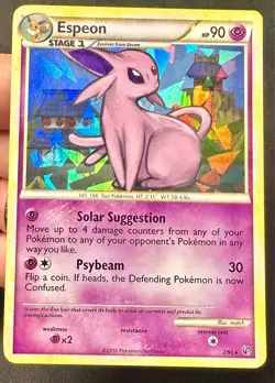 Espeon 2/90 2010 Undaunted Set Pokemon Card TCG Cracked Ice Holo Exclusive Lp/Mp - Image 2