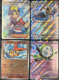 POKEMON ETHAN'S ADVENTURE - EMPOLEON EX - VICTINI - MELOETTA EX CARDS (SET OF 4) - Image 1