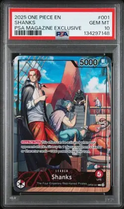PSA 10 Shanks (2025 PSA Magazine Promo) OP09-001 One Piece Promo Cards Foil - Image 1